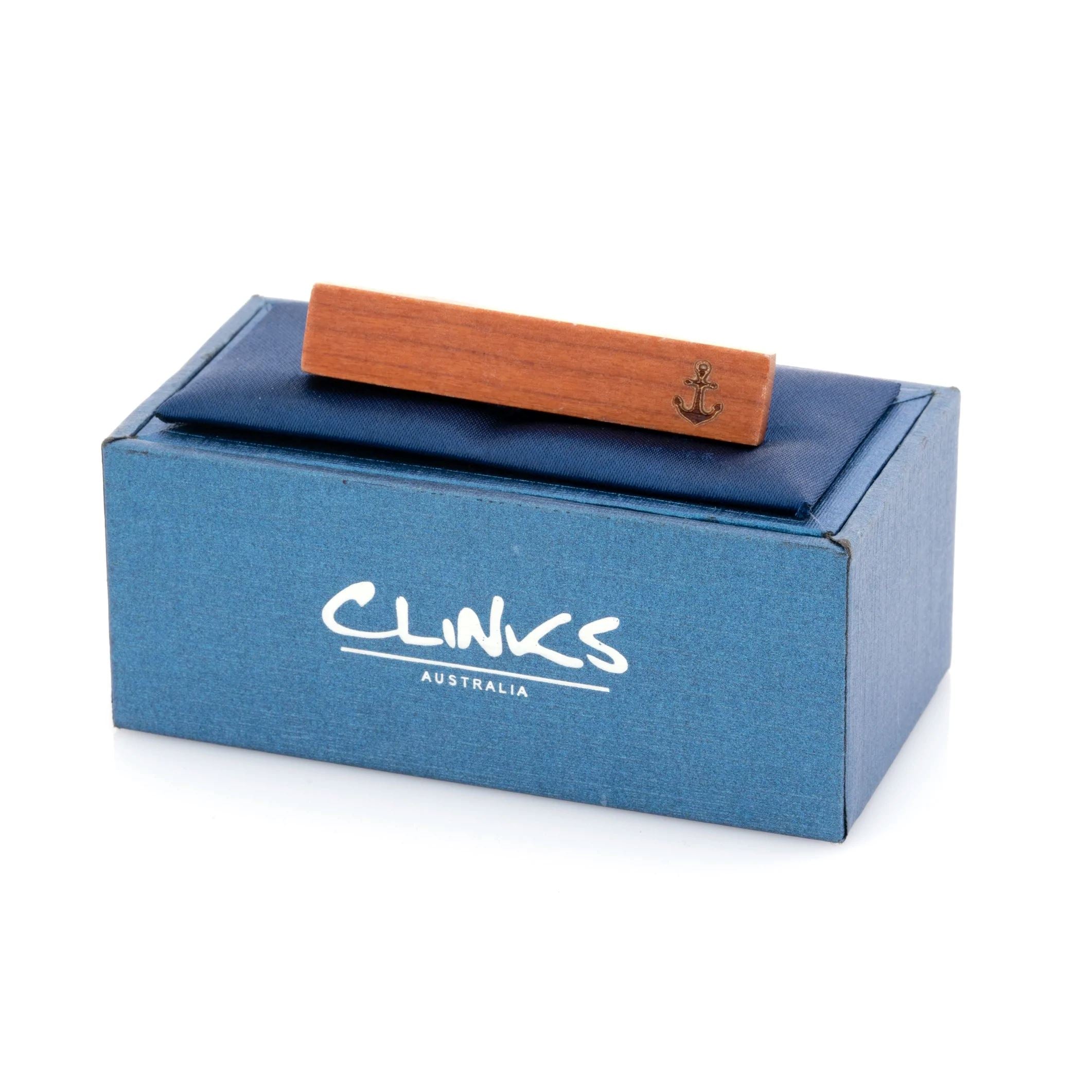 Wood Anchor Stamp Tie Clip Tie Bars Clinks 