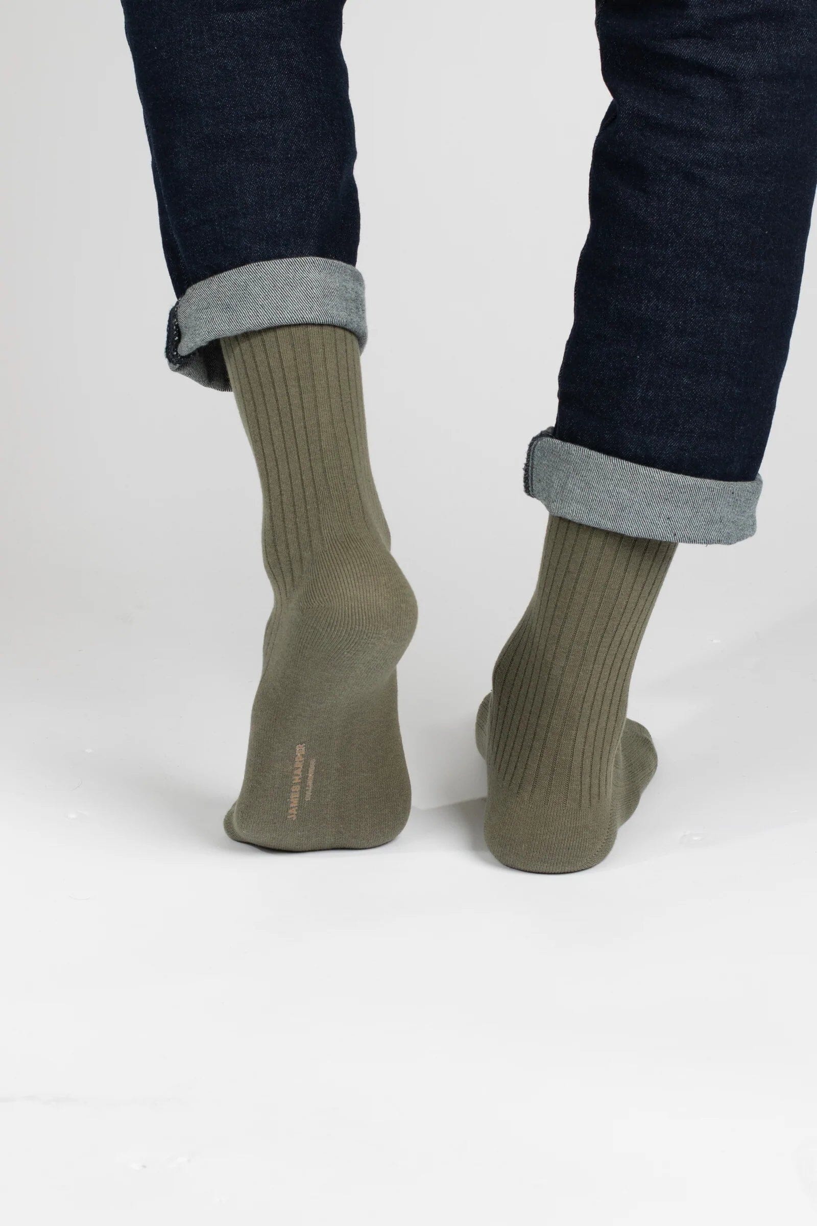 See SK3008 Olive Ribbed Socks Socks James Harper Collingwood 