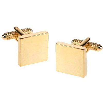 Plain Square Gilt Engravable Cufflinks