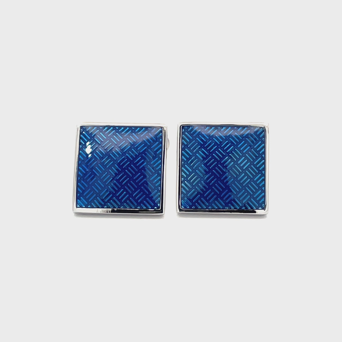 Metalic Blue Checkerplate Cufflinks