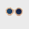 Brushed Rose Gold with Blue Texture Cufflinks