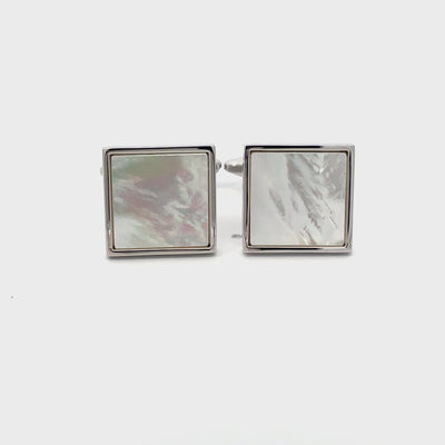 Mother of Pearl in Silver Square II Cufflinks