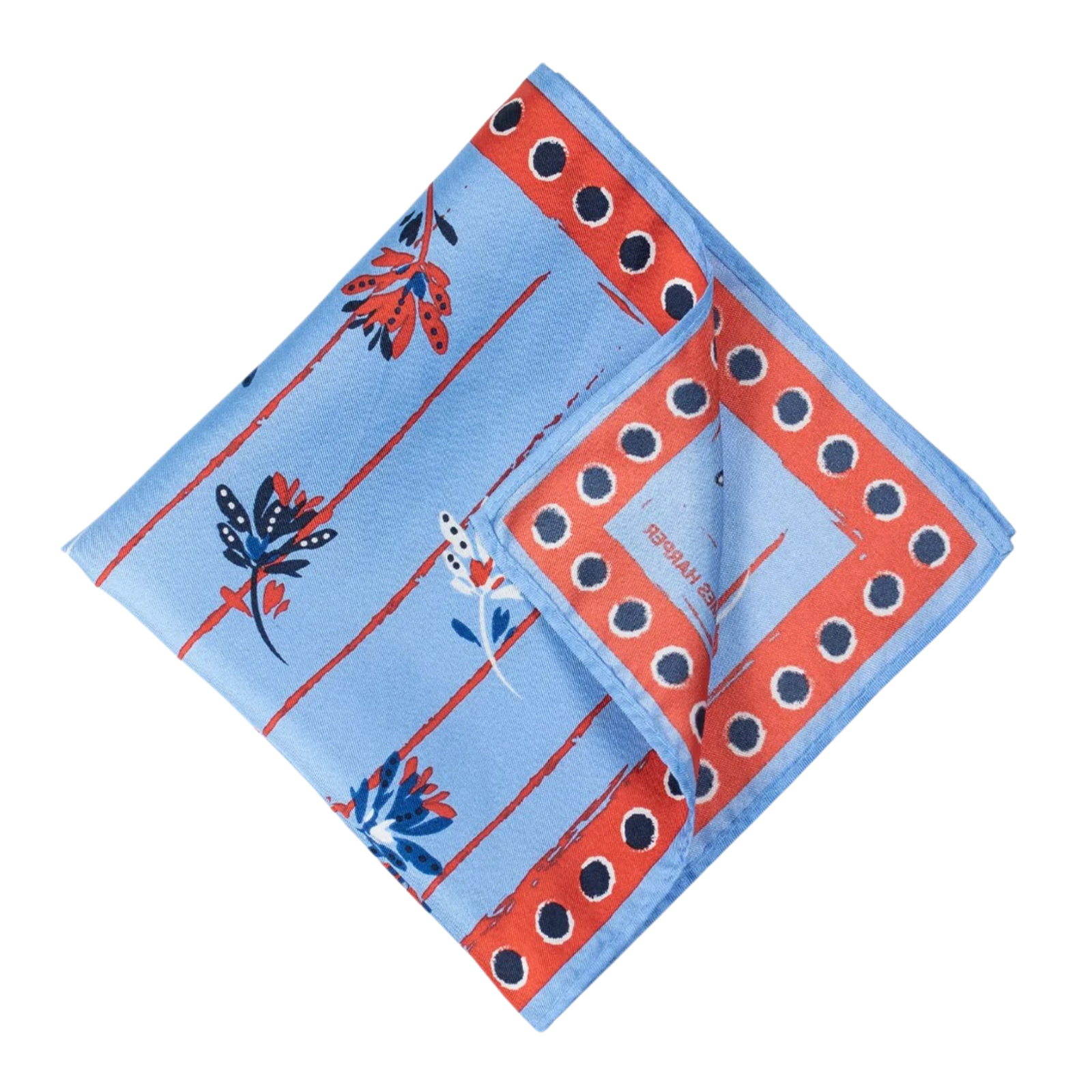 Blue Floriana Print Pocket Square