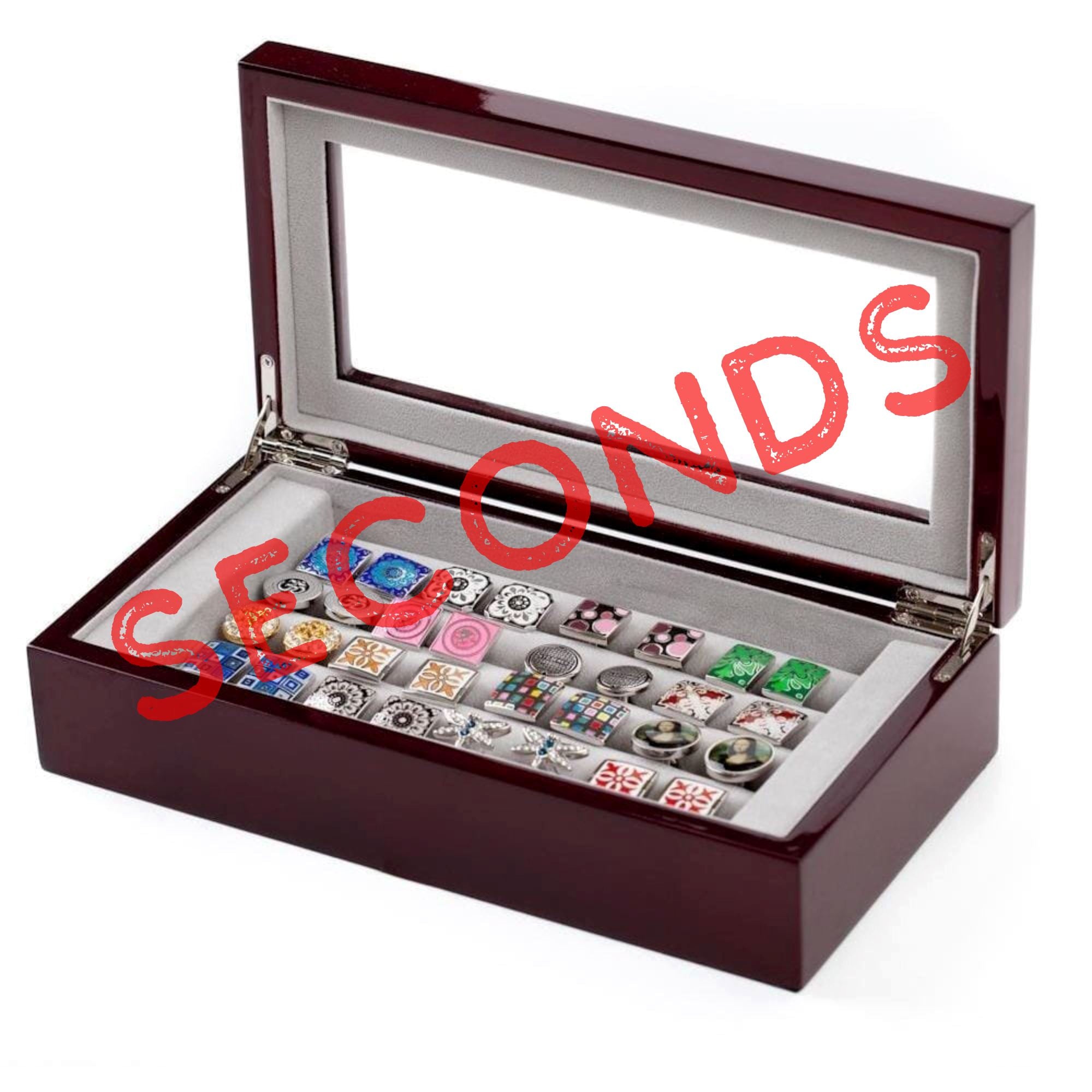 Seconds - 20 Pair Mahogany Cufflink Box (a) Seconds Clinks Australia 