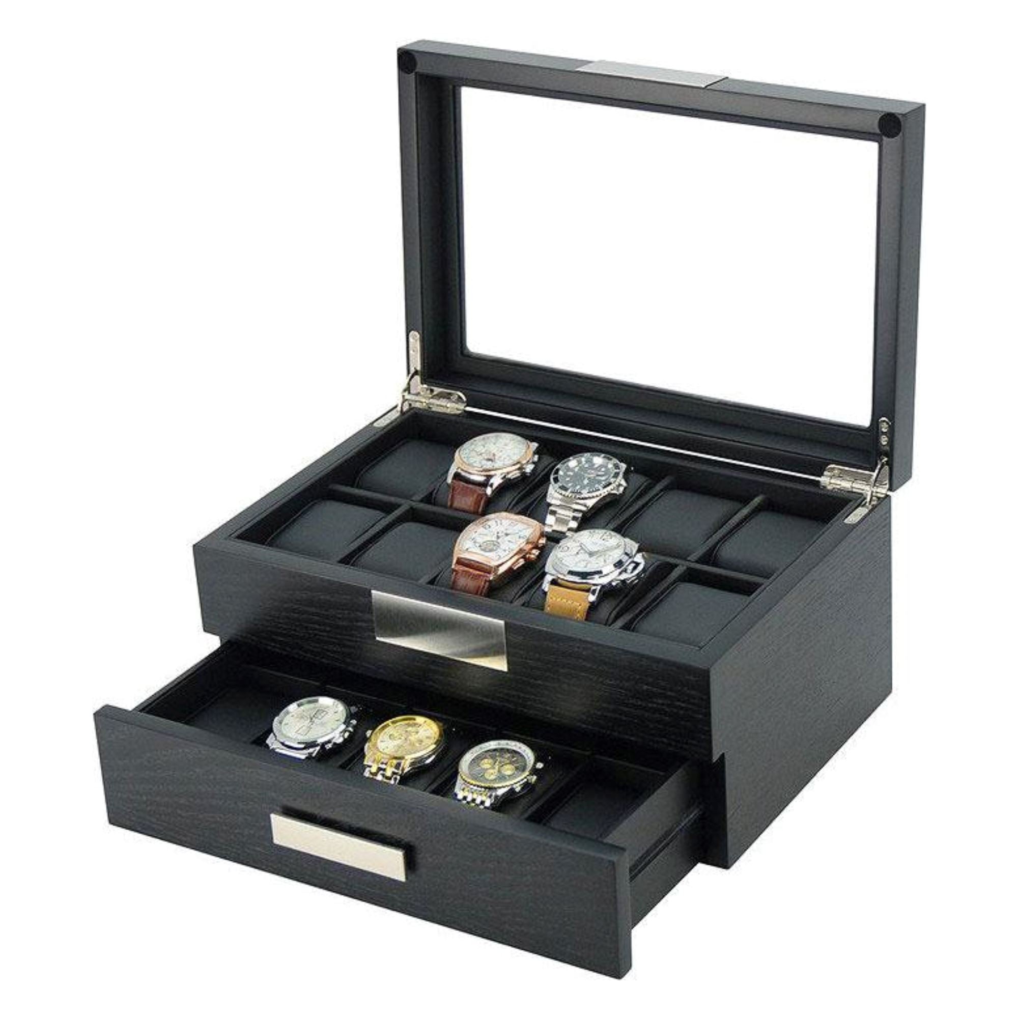 Seconds - Black Wooden Watch Box for 20 Watches Seconds Clinks 
