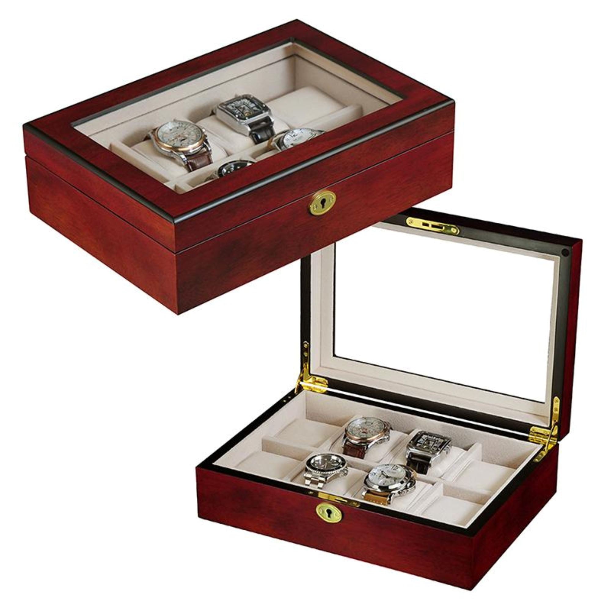 Seconds - Cherry Wooden Watch Box for 8 Watches Seconds Clinks 