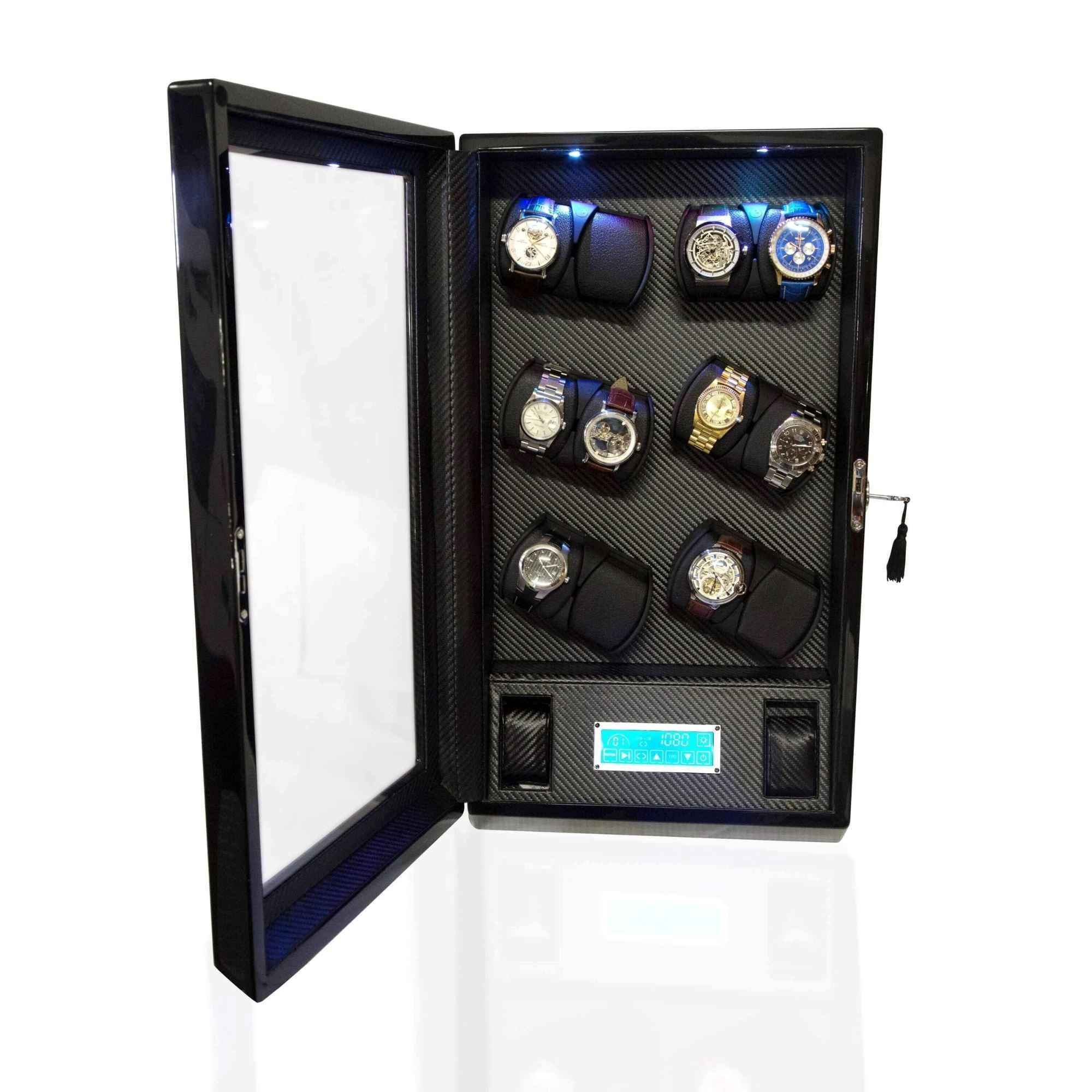Seconds - Kosciuszko Watch Winder Box for 12 + 2 Watches in Black Seconds Clinks 