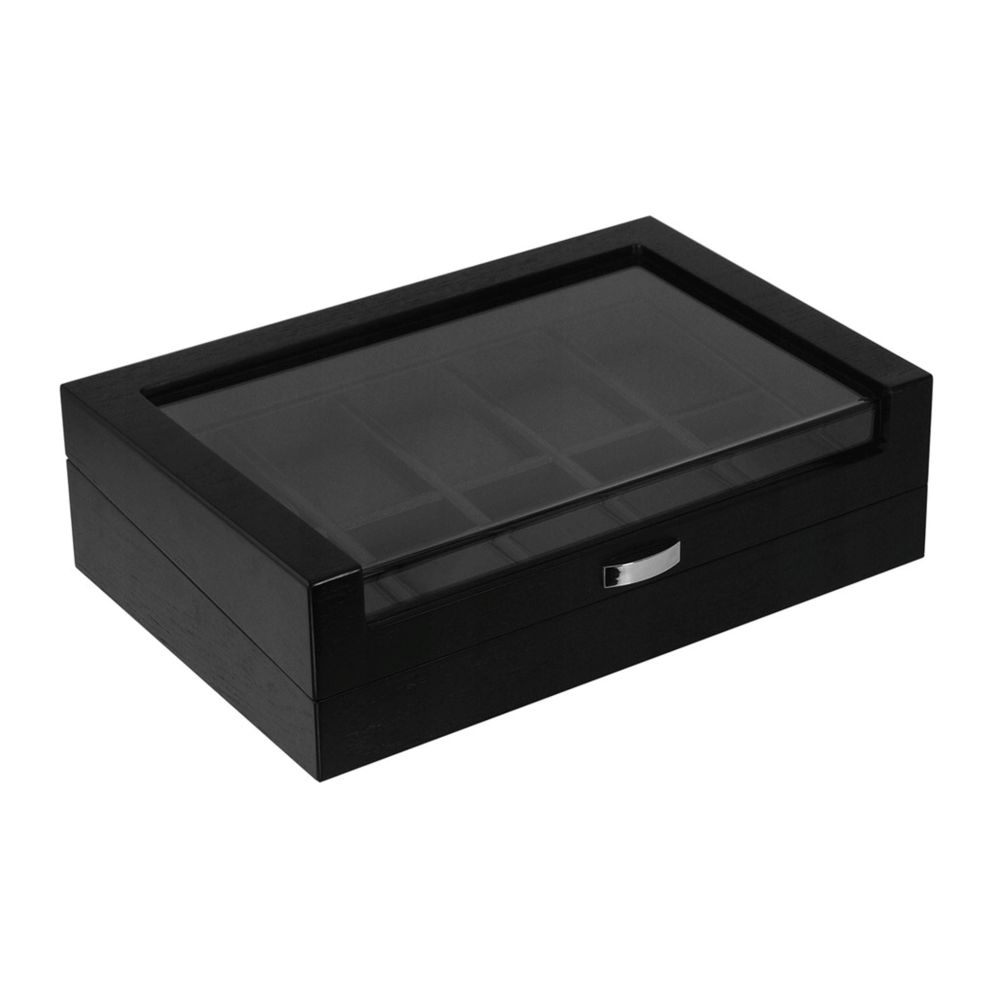 Seconds - Black Wooden Watch Box for 10 Watches (b) Seconds Clinks 