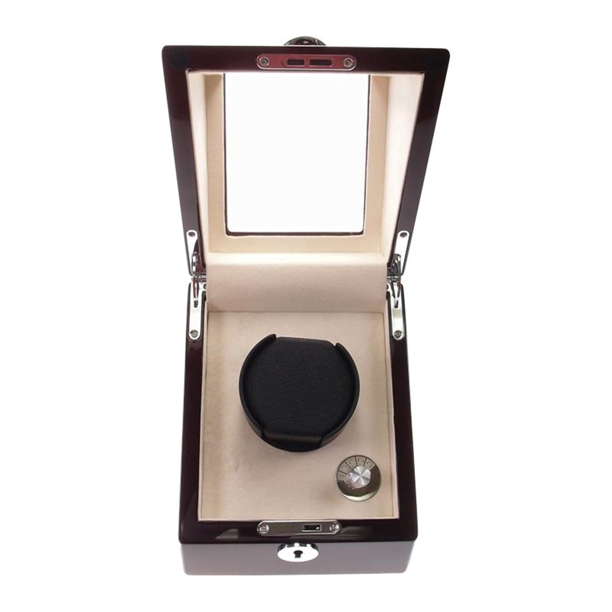 Seconds - Waratah Watch Winder Box for 1 Watch in Mahogany (h) Seconds Clinks 
