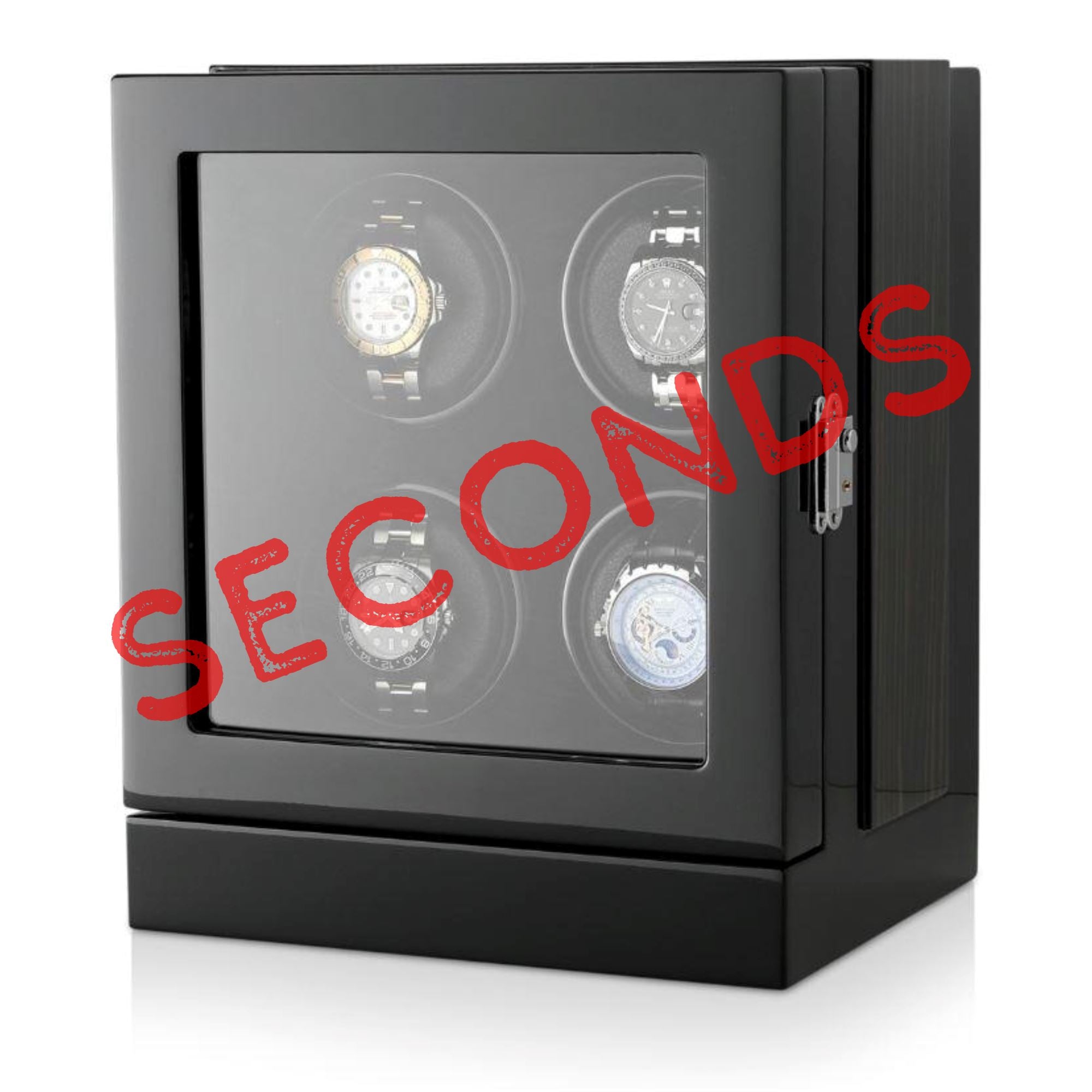 Seconds - Sydney Watch Winder Box for 4 Watches in Black Seconds Clinks 