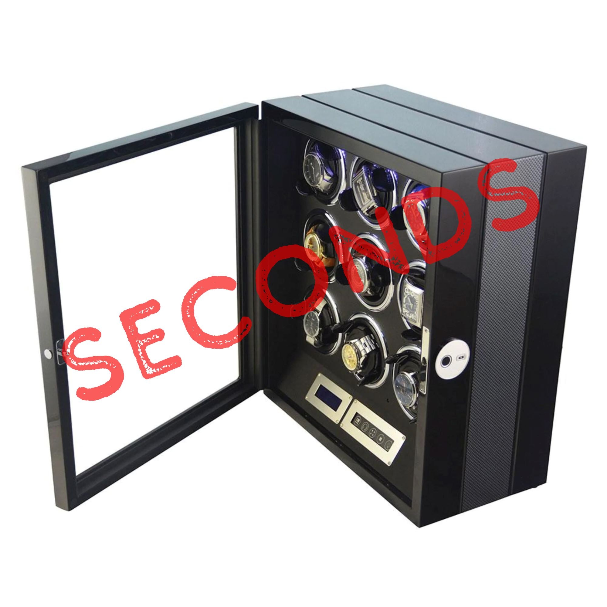 Seconds - Flinders Watch Winder for 9 Watches with Fingerprint Lock (a) Seconds Clinks 