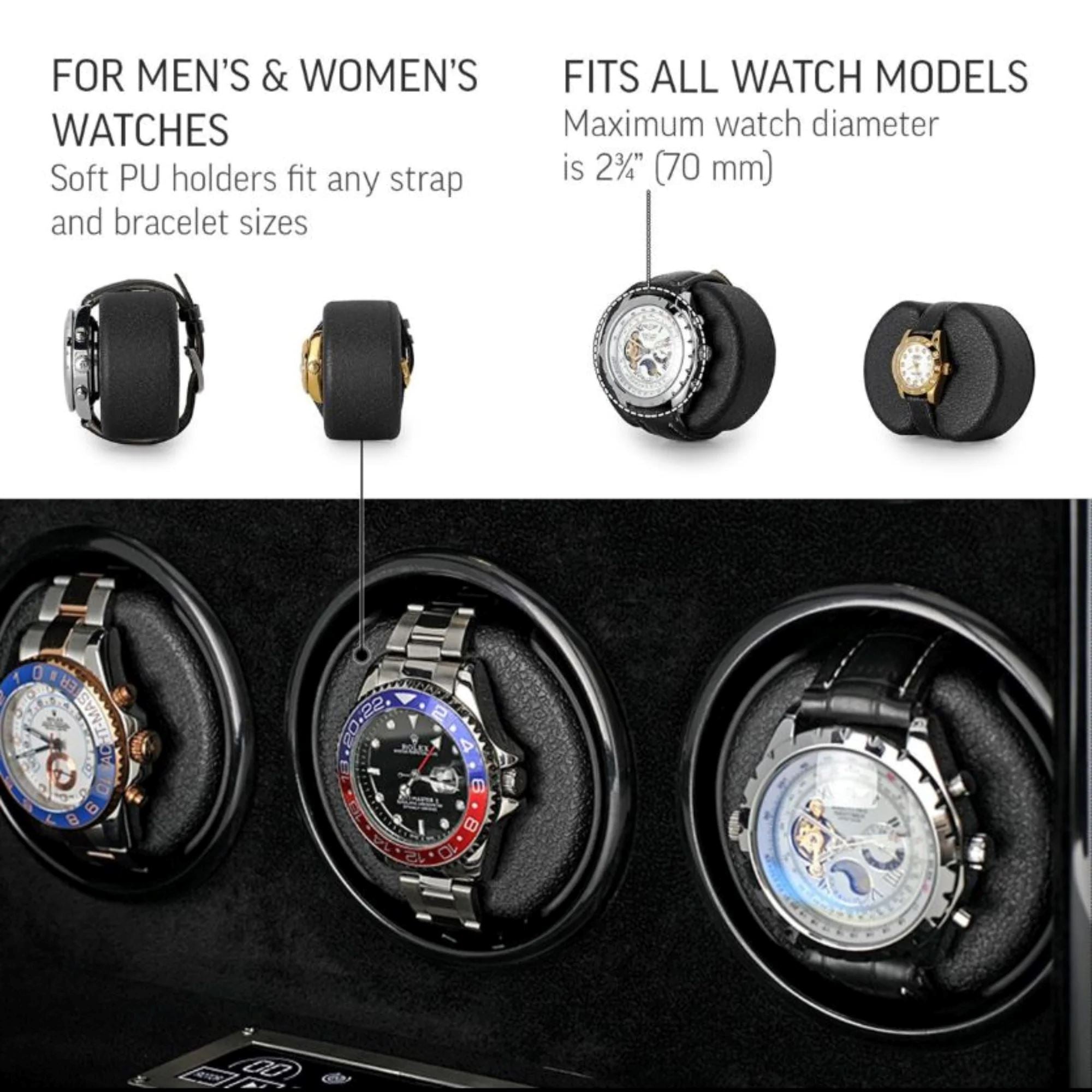Seconds - Sydney Watch Winder Box for 6 Watches in Black (c) Seconds Clinks 