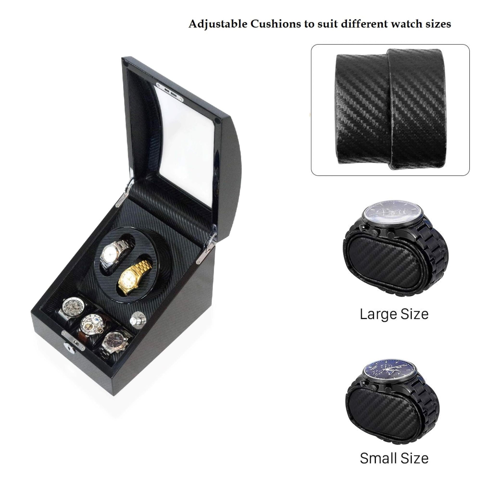 Seconds - Avoca Watch Winder Box for 2+3 Watches in Black (Old Model) Seconds Clinks 