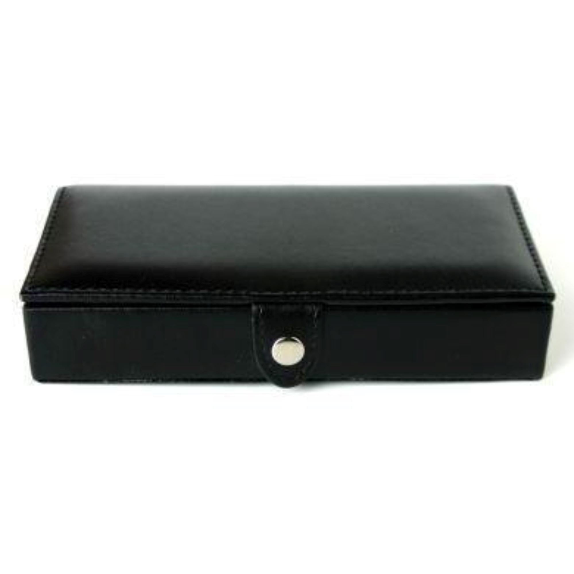Seconds - 8 Pair Bonded Leather Black/Tan Cufflink Storage Box Seconds Clinks Australia 