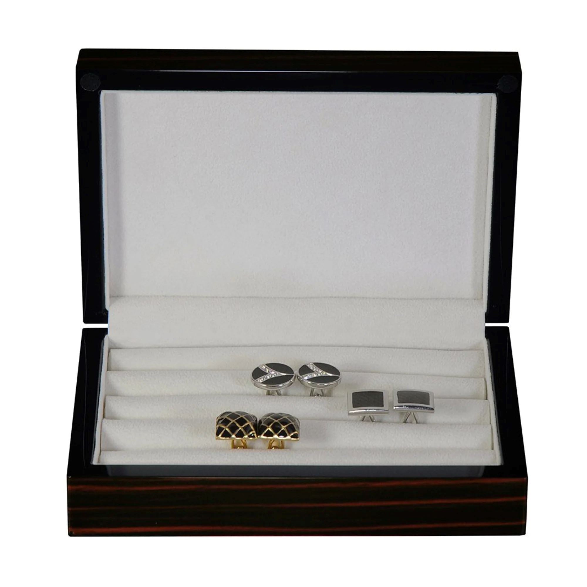 Seconds - 16 Pairs Storage Box for Cufflinks Ebony Seconds Clinks 