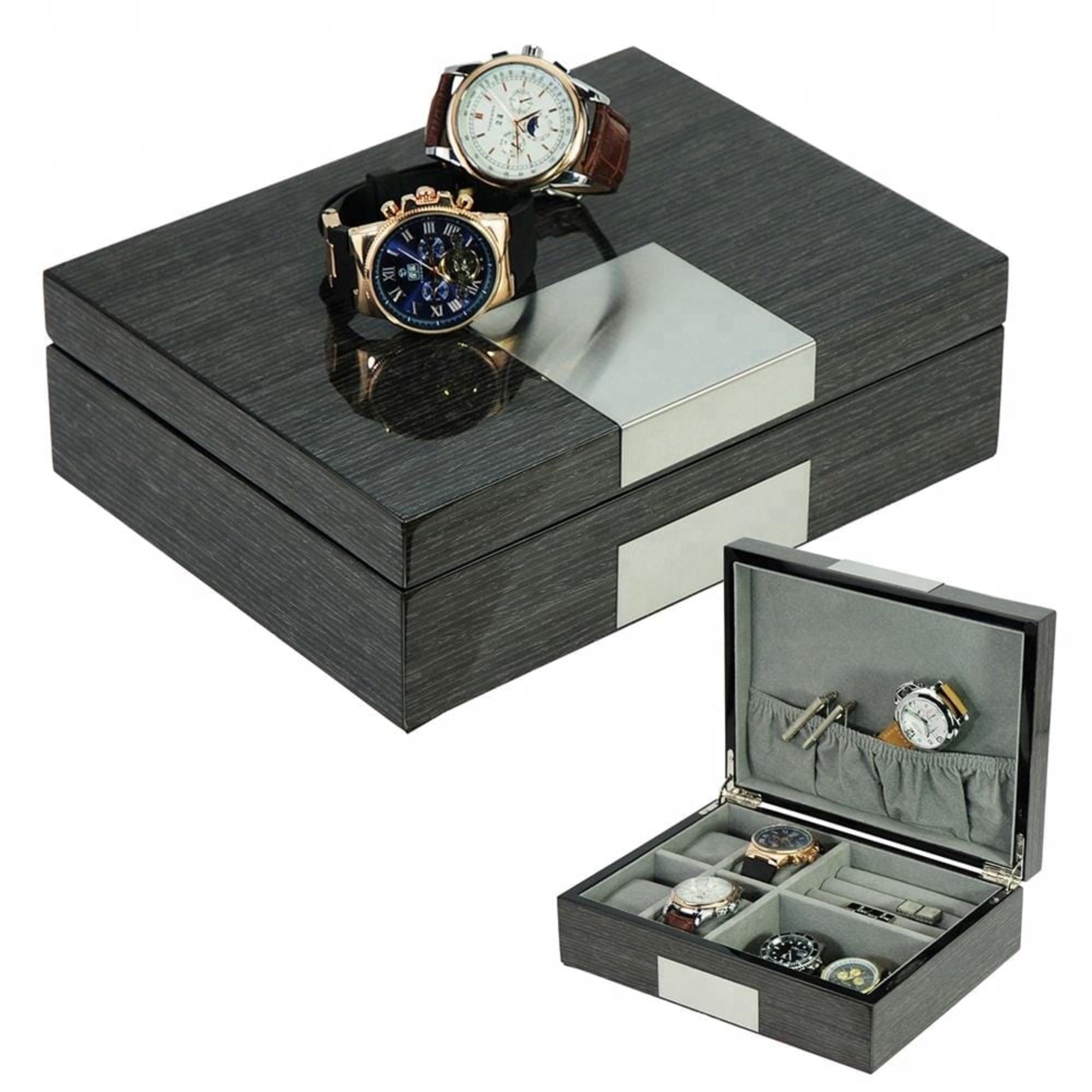 Seconds - Wenge Wooden Cufflink Watch Box Seconds Clinks 