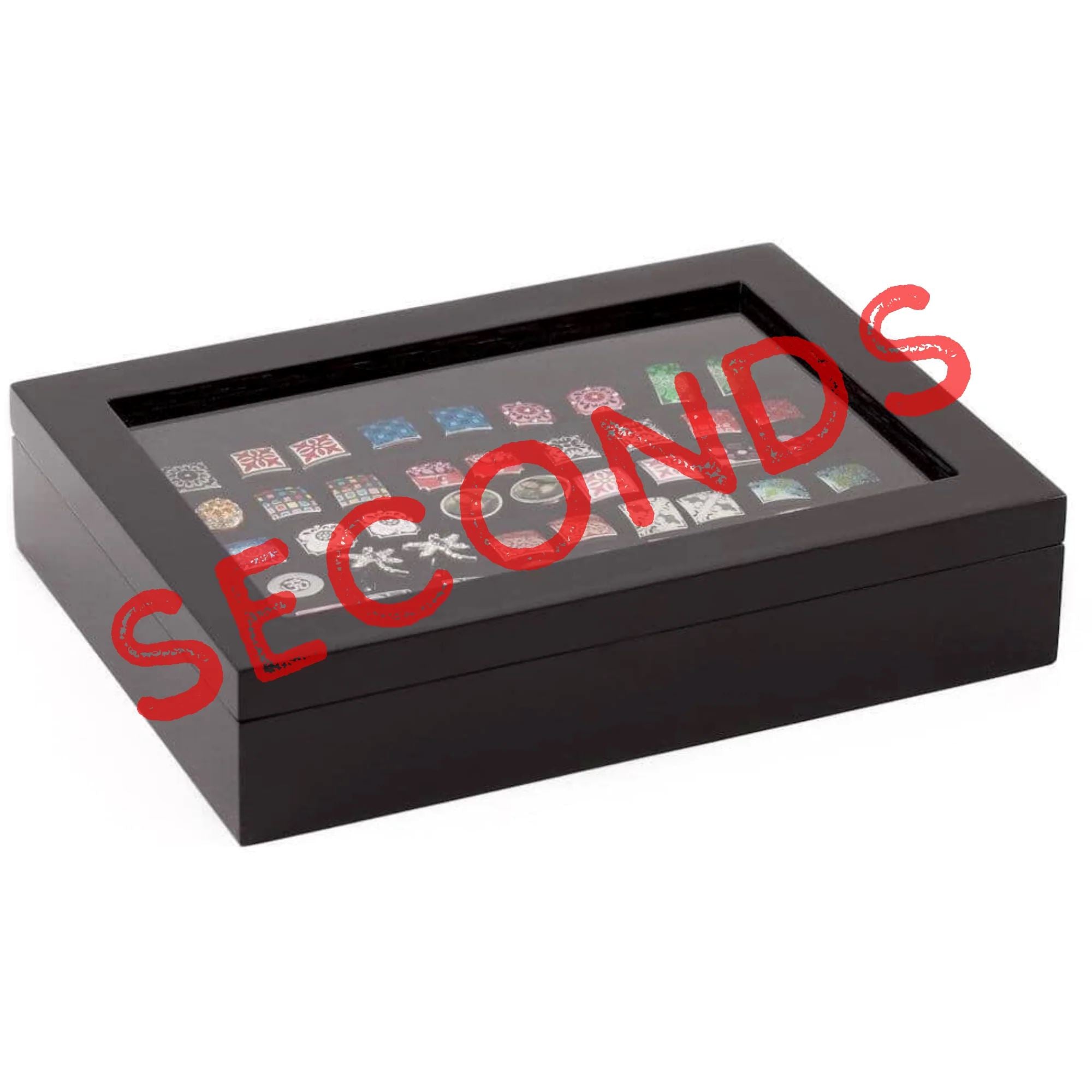 Seconds - 36 Pair Black Cufflink Box (d) Seconds Clinks Australia 