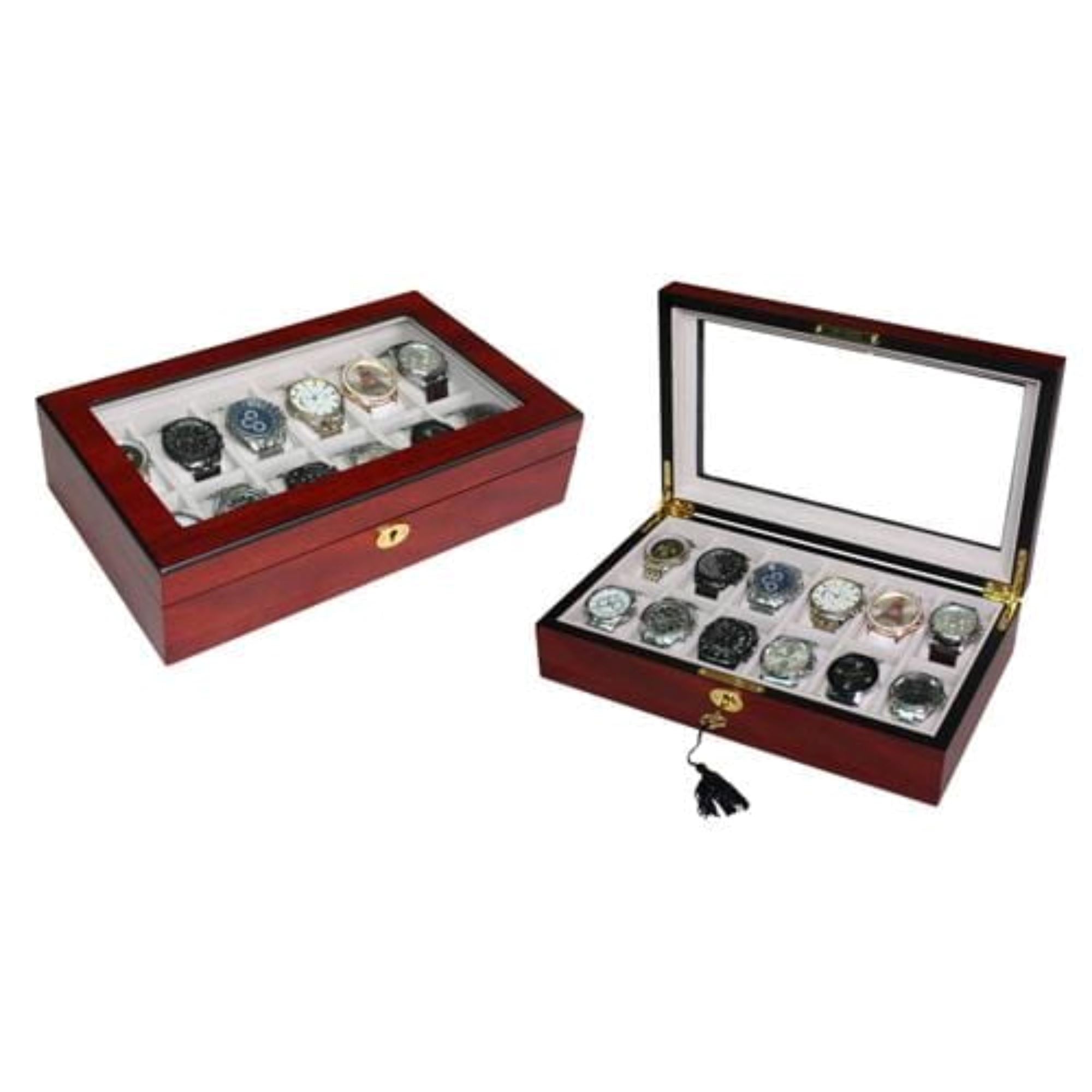 Seconds - Cherry Wooden Watch Box for 12 Watches Seconds Clinks 