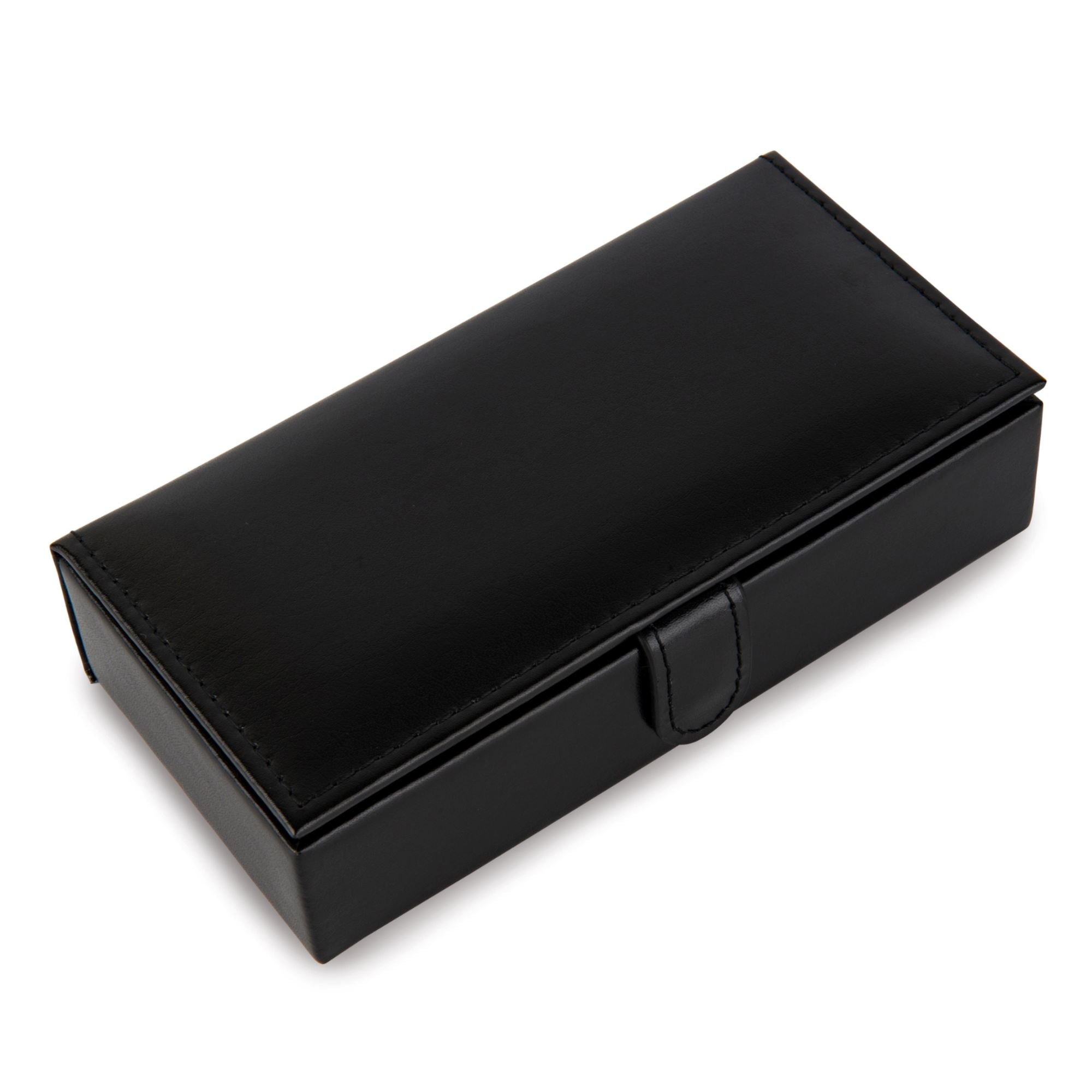 Seconds - 8 Pair Bonded Leather Black/Purple Cufflink Storage Box Seconds Clinks Australia 
