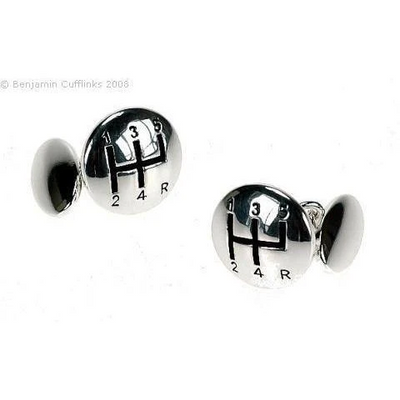 Shiny Five Speed Gear Shift with chain Cufflinks