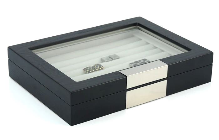 36 Pairs Wood Cufflink Box Storage Boxes Clinks 