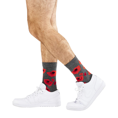 Mens Poppies Bamboo Sock