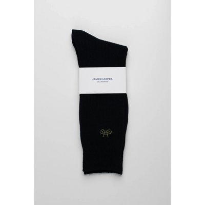 Navy Ribbed Socks