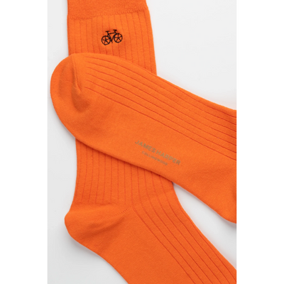 Orange Ribbed Socks