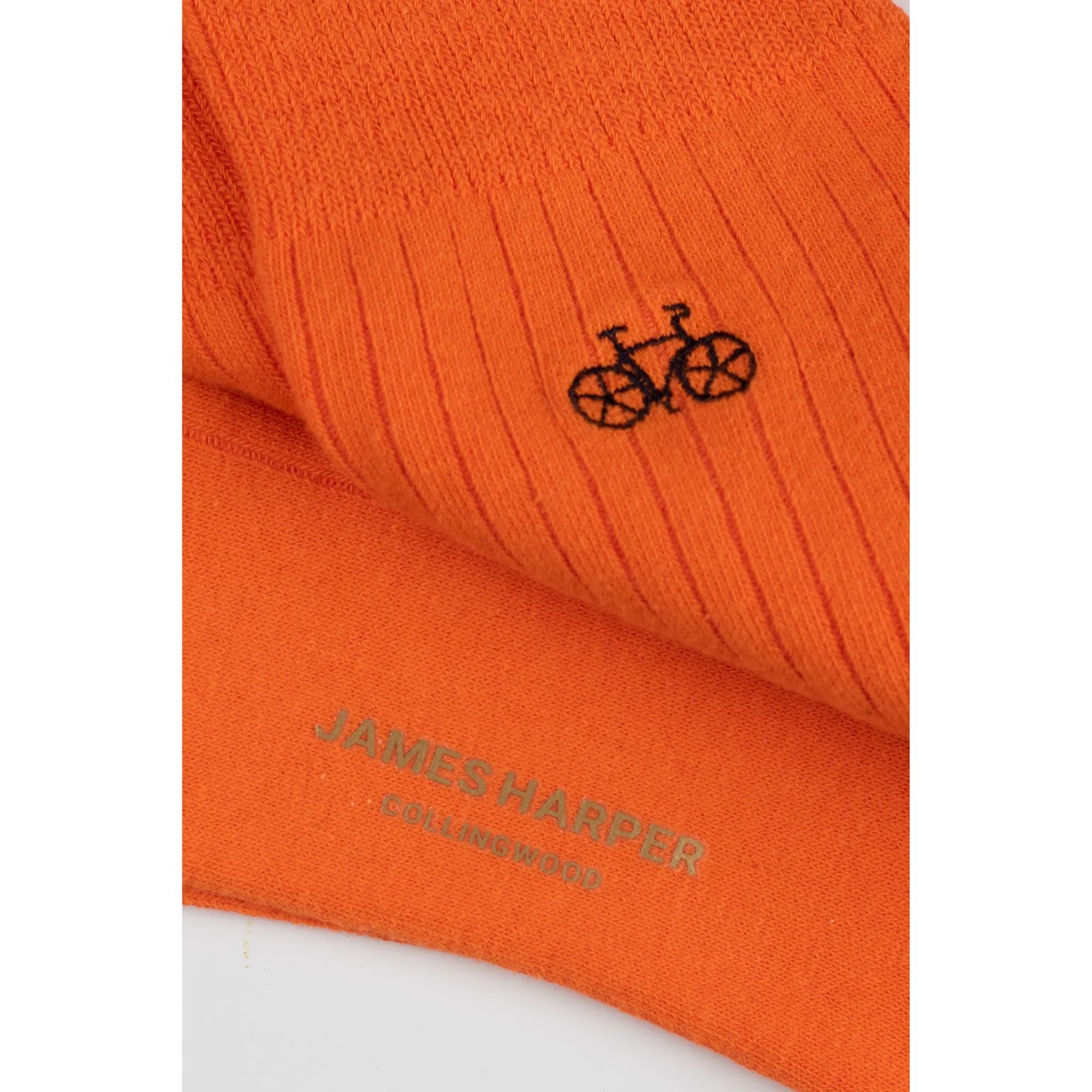 Orange Ribbed Socks Socks Clinks 