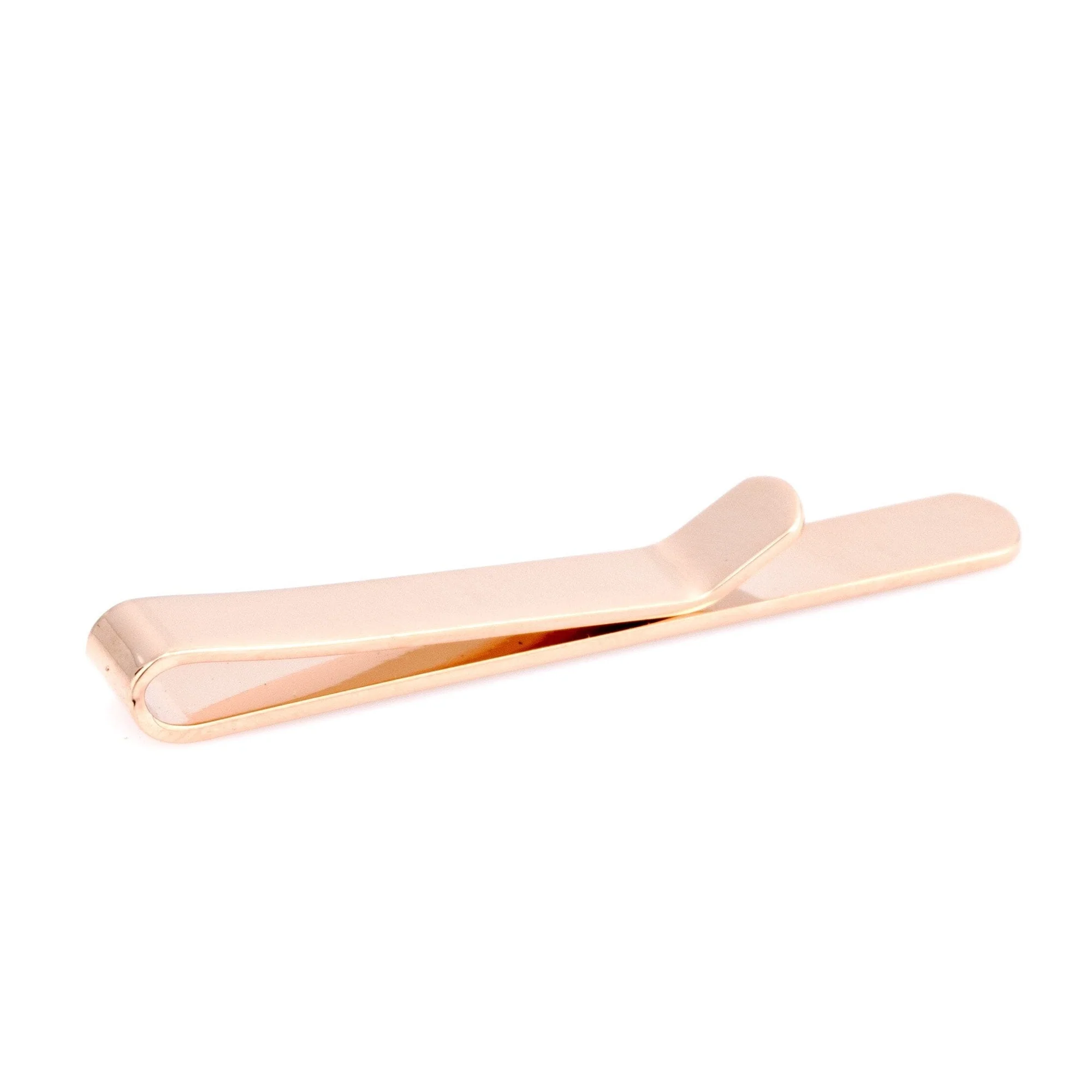 Shiny Rose Gold Tie Bar with curved end 50mm