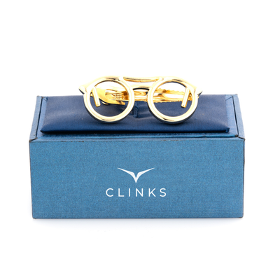 Gold Spectacles Tie Clip