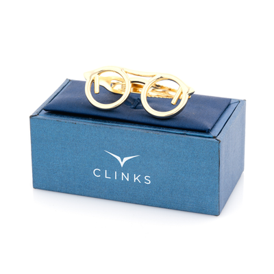 Gold Spectacles Tie Clip