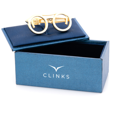 Gold Spectacles Tie Clip