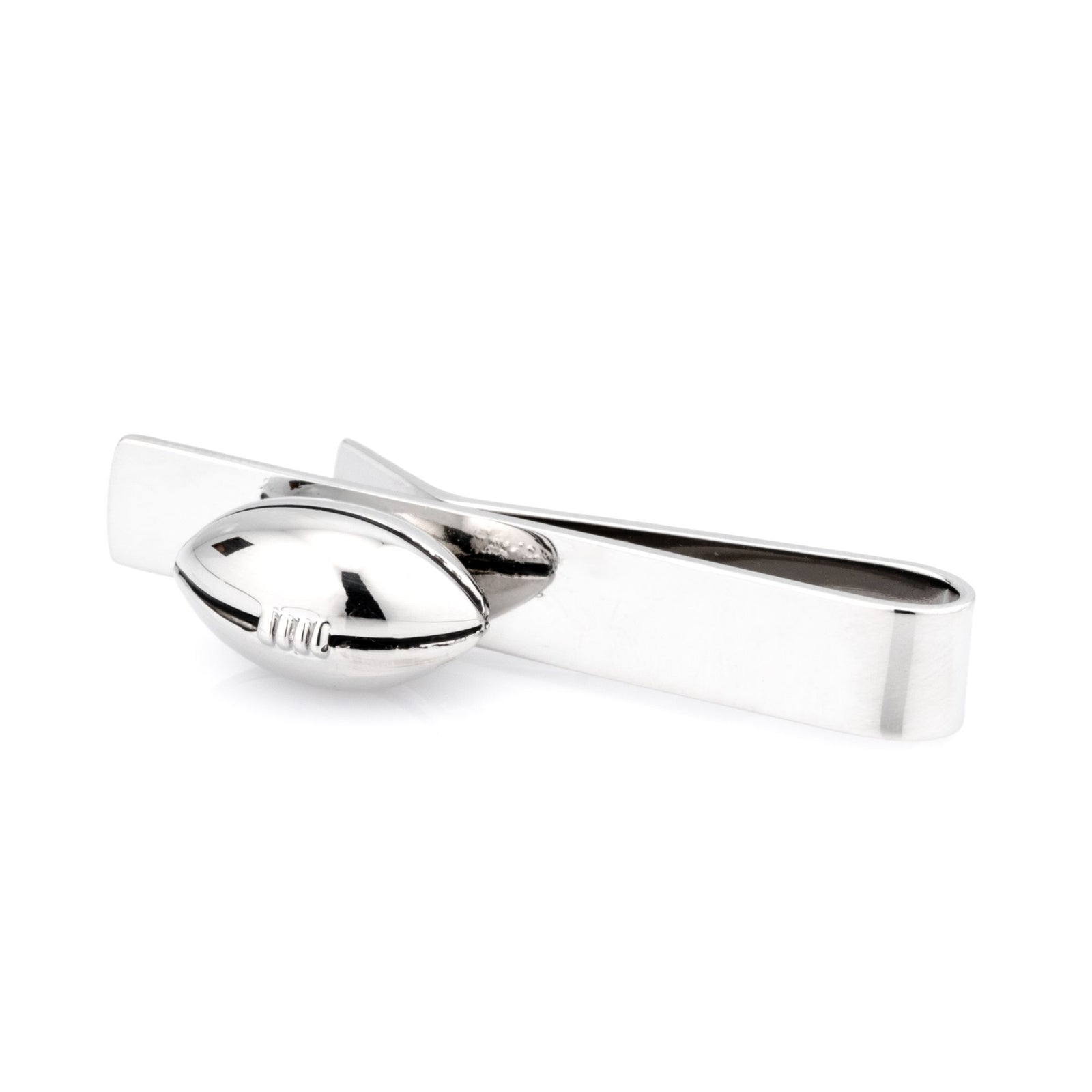 Footy / Rugby Silver Football Tie Bar