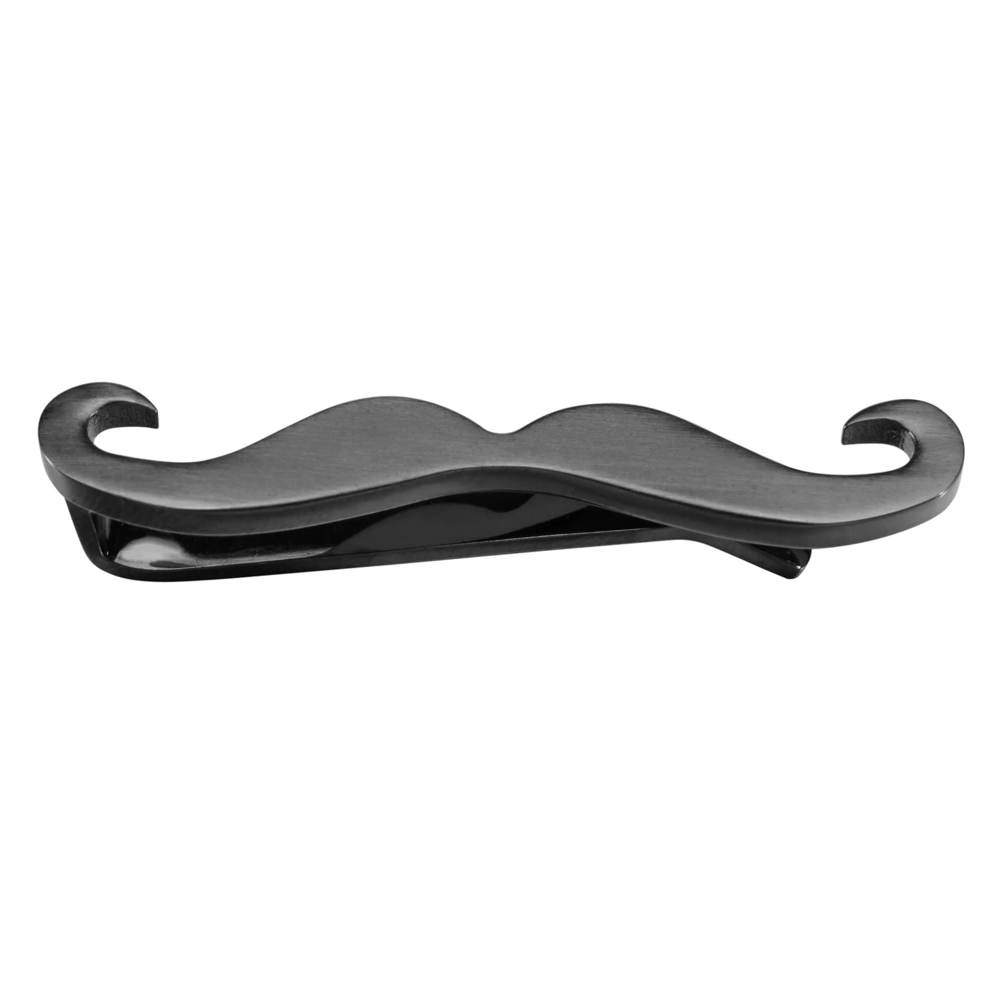 Moustache Tie Bar in Brushed Gunmetal