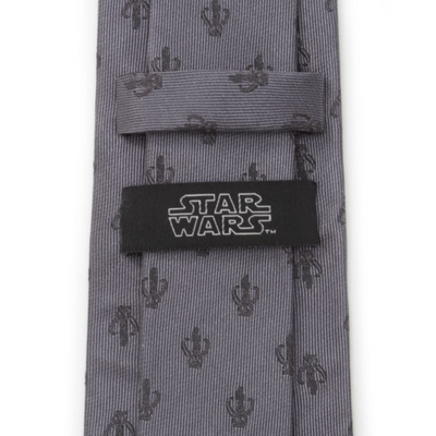 Mandalorian Star Wars Gray Silk Men's Tie
