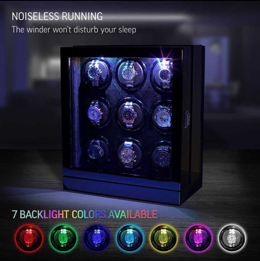 Seconds - Sydney Watch Winder Box for 9 Watches in Black