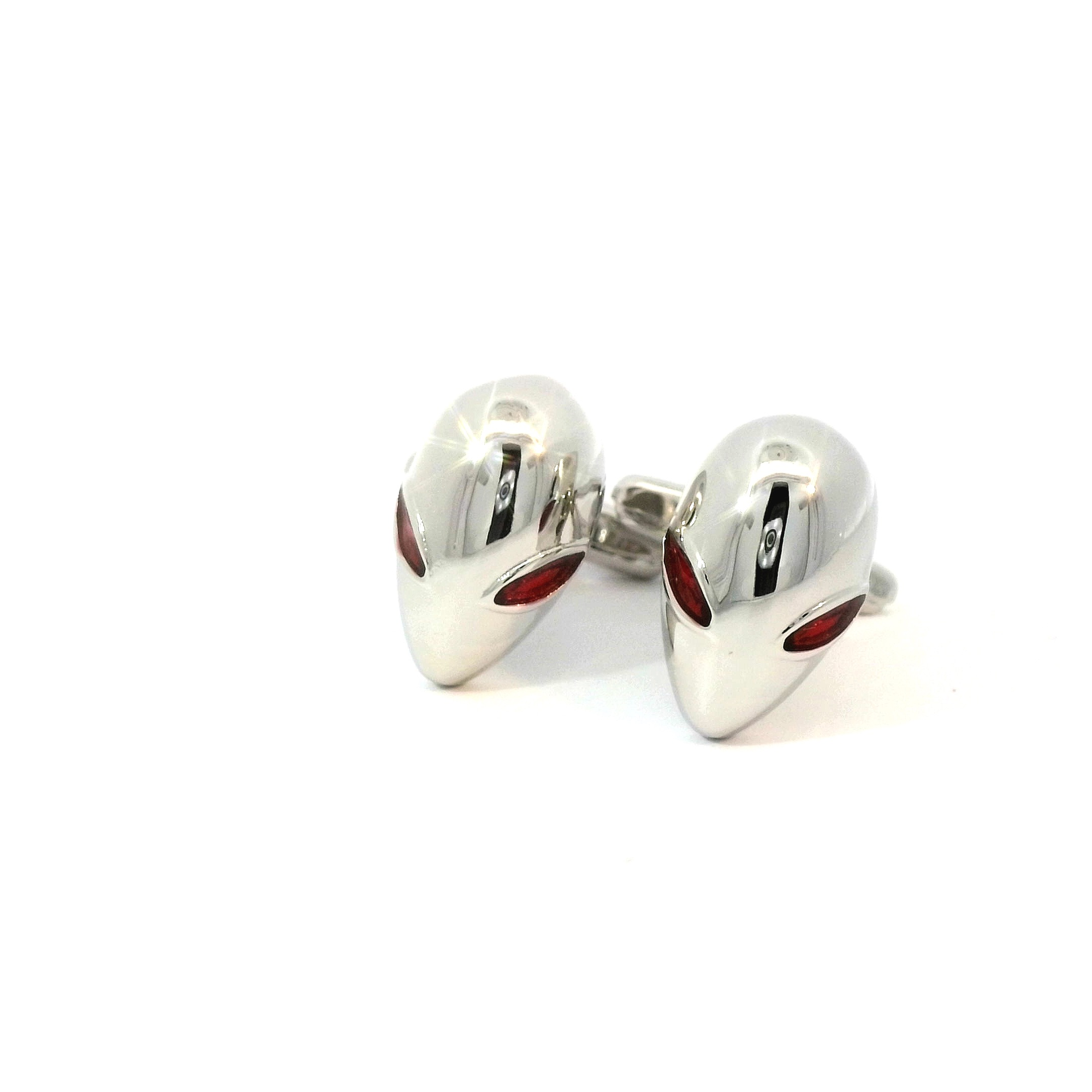 Aliens with Red Crystal Eyes Cufflinks