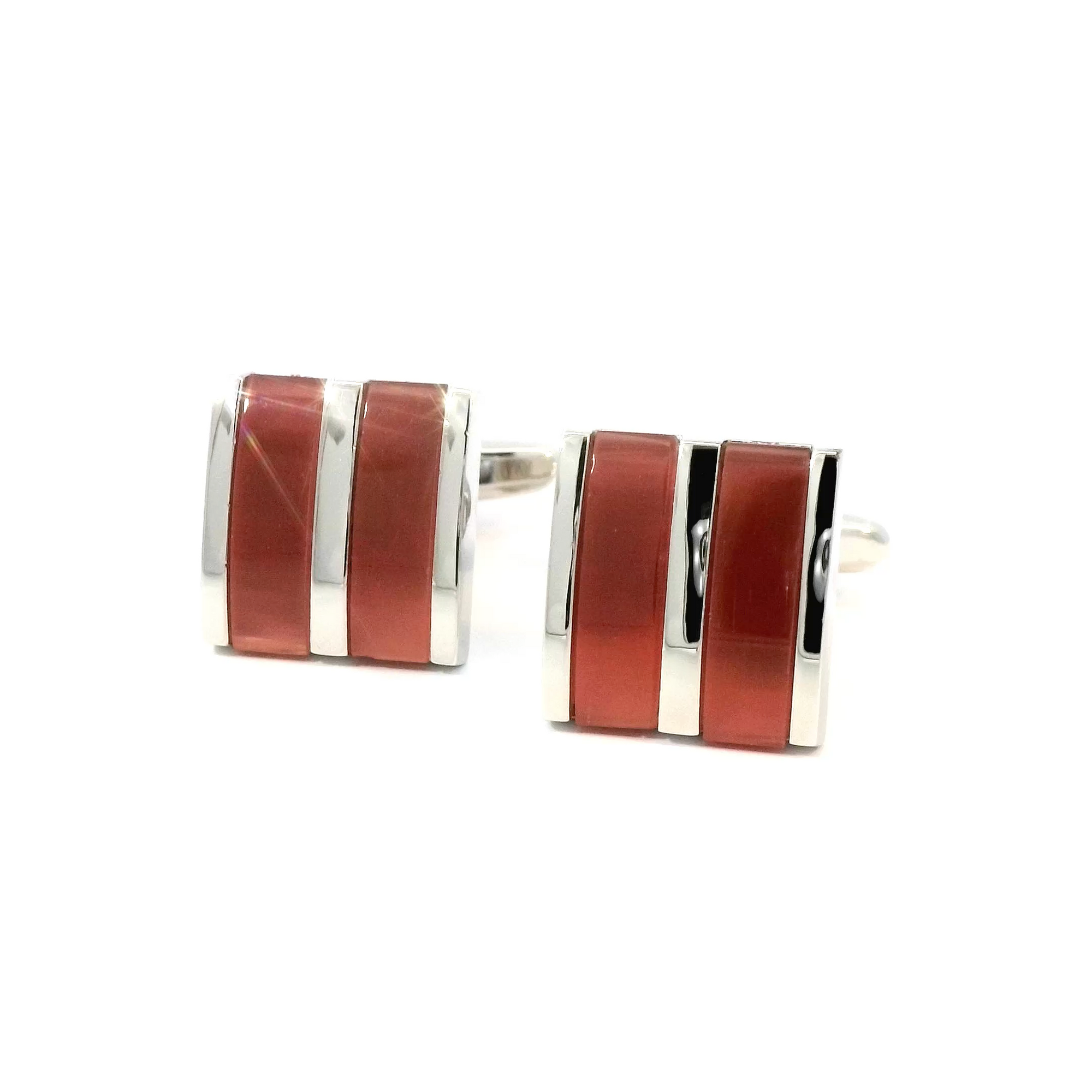 Amber Coloured Inserts Cufflinks