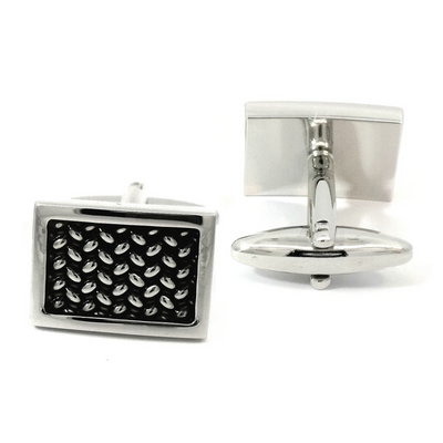 Black Enamel Basketweave Cufflinks