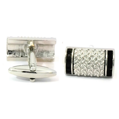 Black Crystal Edge Arched Cufflinks