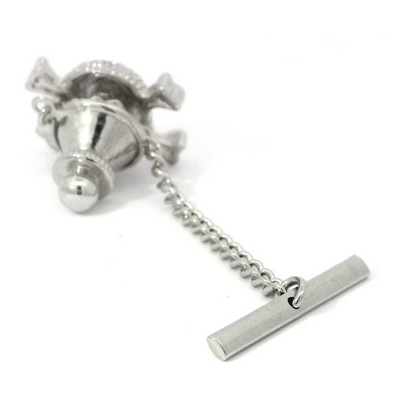 Blue Crystal Skull and Crossbone Tie Pin