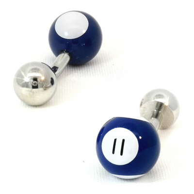 Blue Eleven Pool Balls Cufflinks