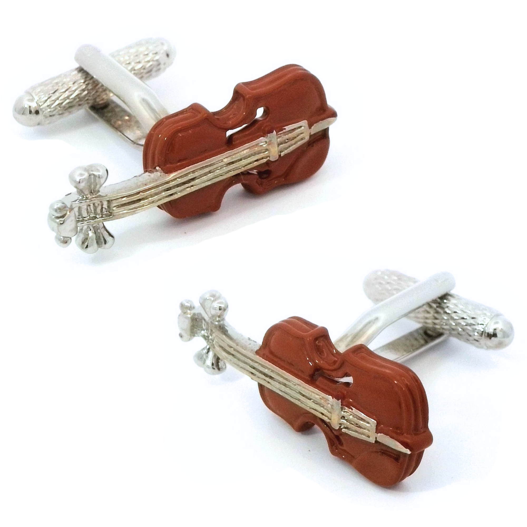 Brown Violin Cufflinks