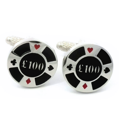 Casino Chips Cufflinks Coloured