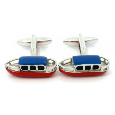 Coloured Canal Barge or Narrowboat Cufflinks