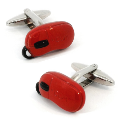 Computer Mouse Red Cufflinks