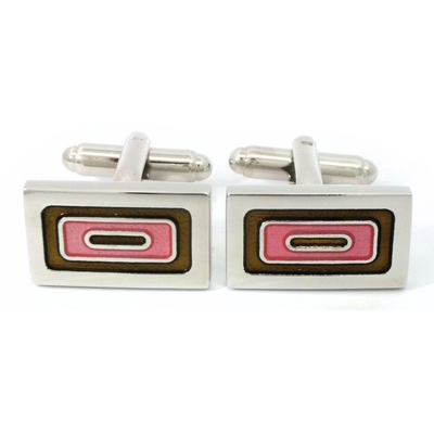 Concurrent Rings Pink Cufflinks