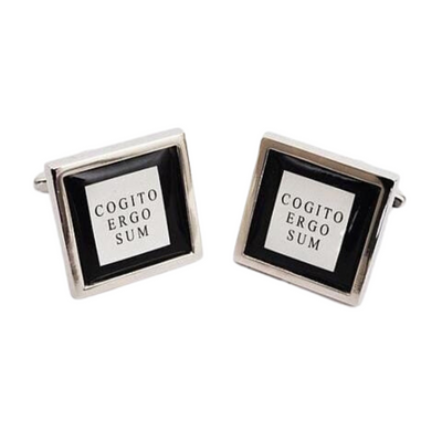 Latin Slogan: Cogito Ergo Sum Cufflinks ("I think therefore I am")