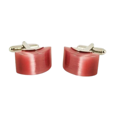 Pink Catseye Arch Cufflinks